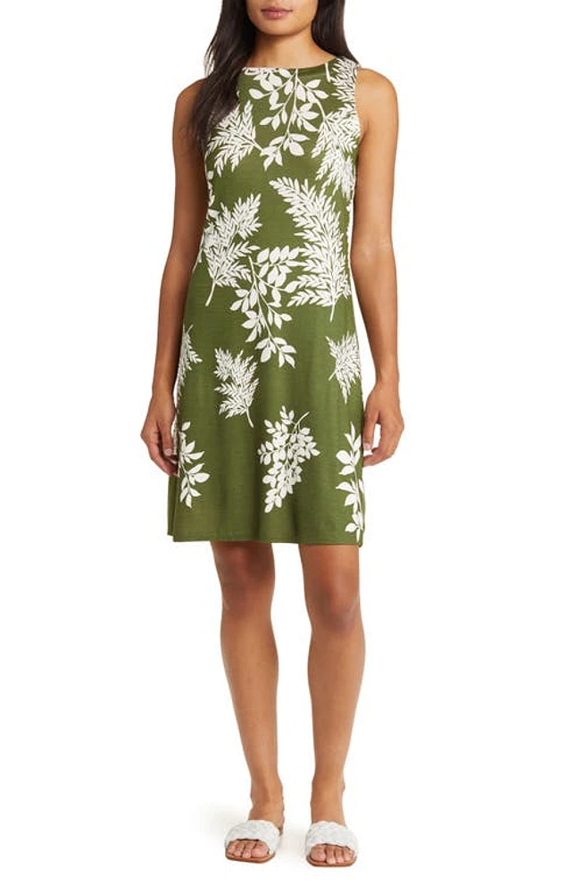 Tommy Bahama Darcy Whisper Fronds Sleeveless Dress in Olive Tree at Nordstrom, Size Small