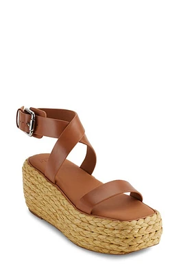 PURE Donna Karan Lolah Ankle Strap Raffia Platform Sandal at Nordstrom,