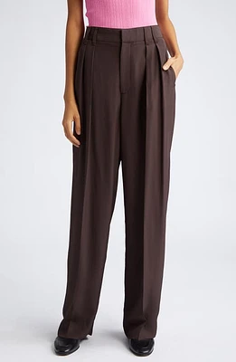 Maria McManus Double Pleat Trousers Chocolate at Nordstrom,