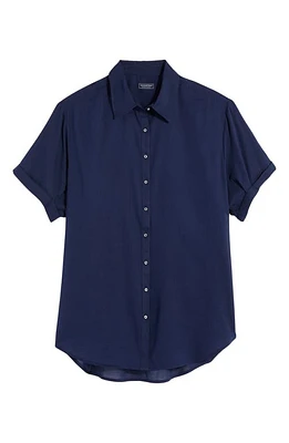 vineyard vines Short Sleeve Cotton Blend Button-Up Shirt at Nordstrom,