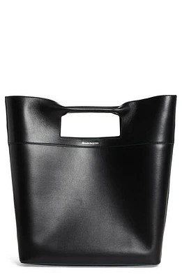 Alexander McQueen The Bow Leather Top Handle Bag in 1000 Black at Nordstrom