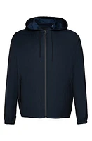 Cardinal of Canada Beckett Water Repellent Hooded Herringbone Wool Rain Coat Navy at Nordstrom,