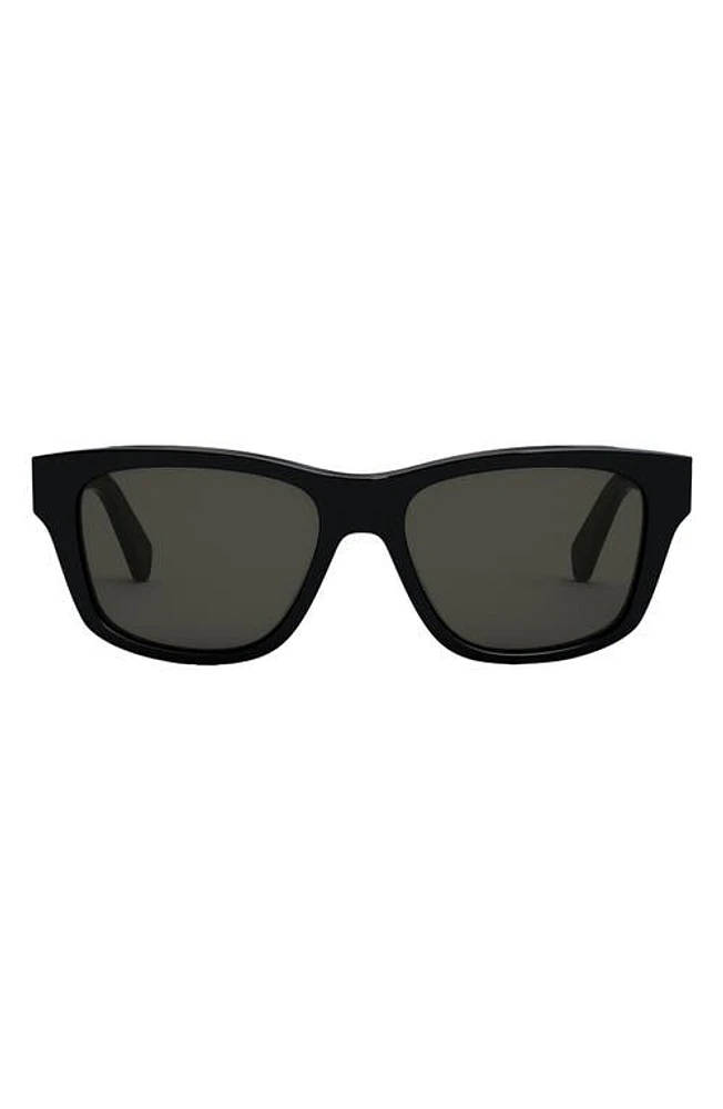 CELINE 55mm Rectangular Sunglasses in Black at Nordstrom