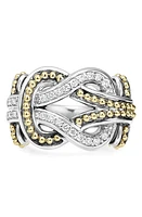 LAGOS Newport Diamond Knot Ring in Silver/Gold at Nordstrom, Size 7