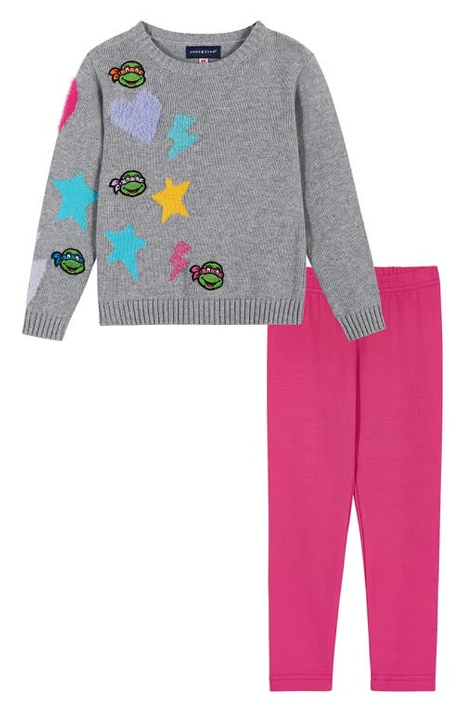 Andy & Evan x Teenage Mutant Ninja Turtles Graphic Sweater Leggings Set Heather Grey at Nordstrom,