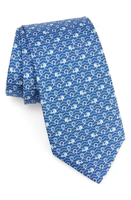 FERRAGAMO Salto Fish Gancini Silk Tie in F. marine at Nordstrom