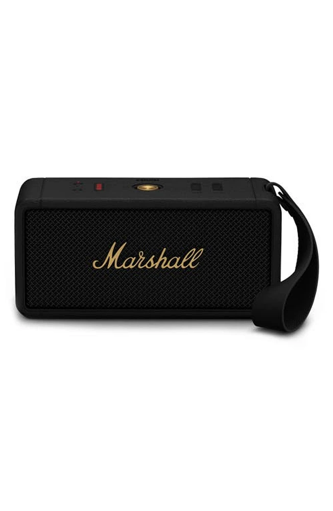 Marshall Middleton Portable Bluetooth Speaker in Black And Brass at Nordstrom