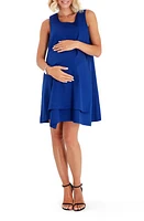 Accouchée Sleeveless Cotton Maternity/Nursing Swing Dress in Azure Blue at Nordstrom