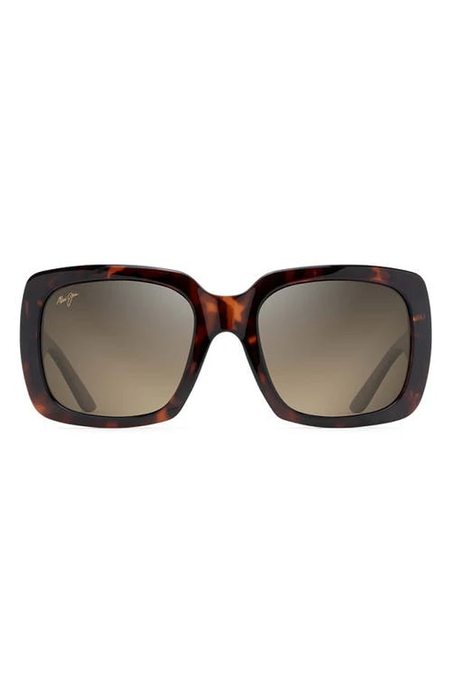 Maui Jim Two Steps 55mm PolarizedPlus2 Square Sunglasses in Tortoise at Nordstrom