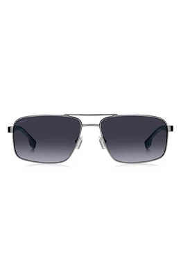 BOSS 59mm Aviator Sunglasses in Ruthenium Blue at Nordstrom