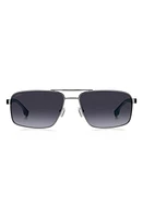 BOSS 59mm Aviator Sunglasses in Ruthenium Blue at Nordstrom