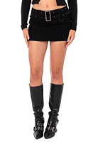 EDIKTED Roux Belted Miniskirt Black at Nordstrom,