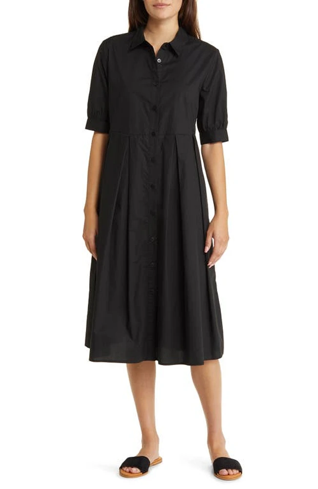 Masai Copenhagen Nebina Pleat Shirtdress Black at Nordstrom,