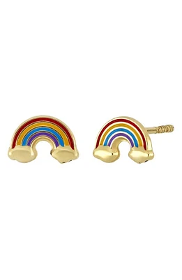 Bony Levy Kids' 14K Gold Rainbow Stud Earrings in 14K Yellow Gold at Nordstrom