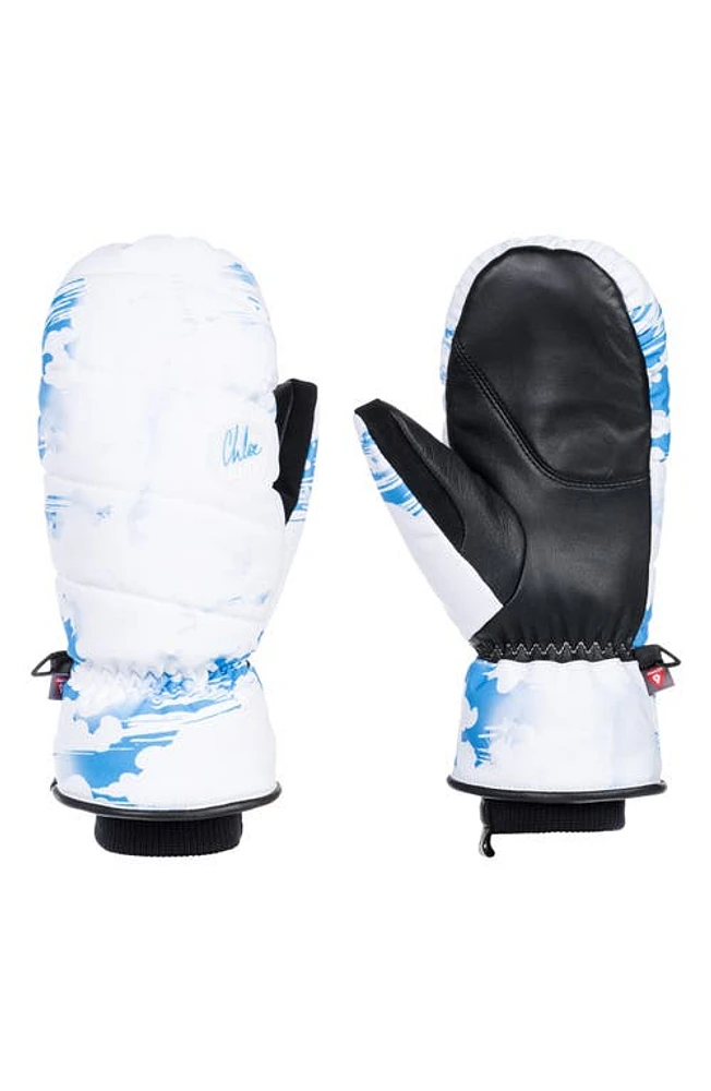 Roxy Flint Creek Water Repellent Ski Mittens Clouds at Nordstrom,