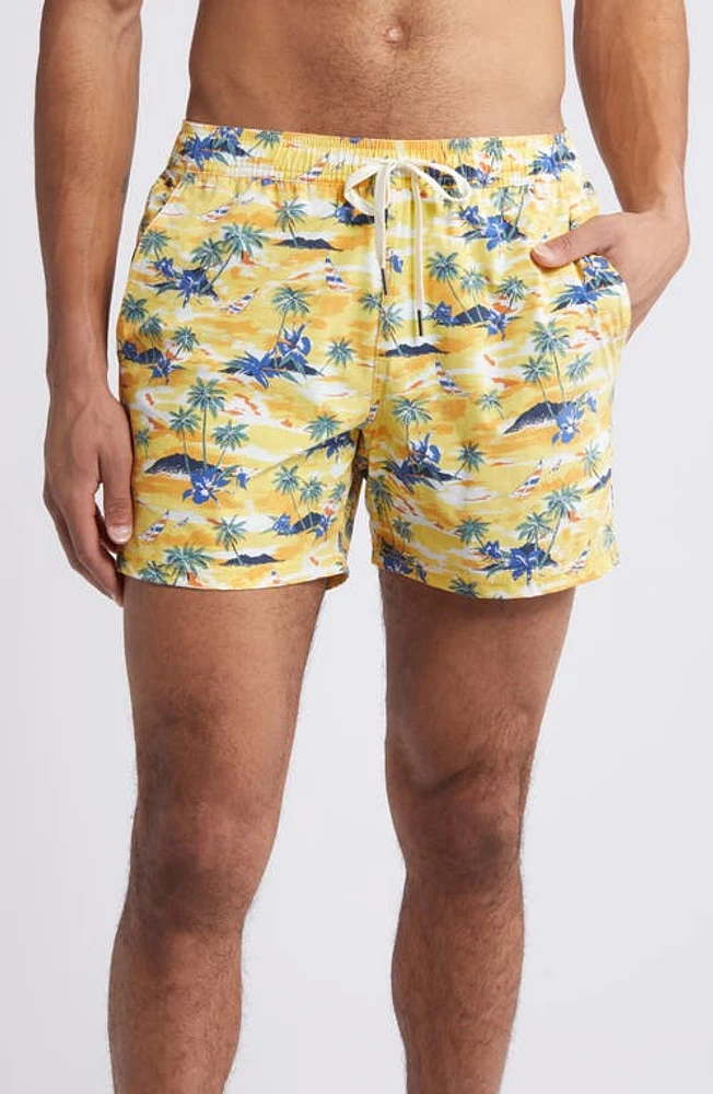 Fair Harbor The Bungalow Swim Trunks Birds Of Paradise Windsail at Nordstrom,