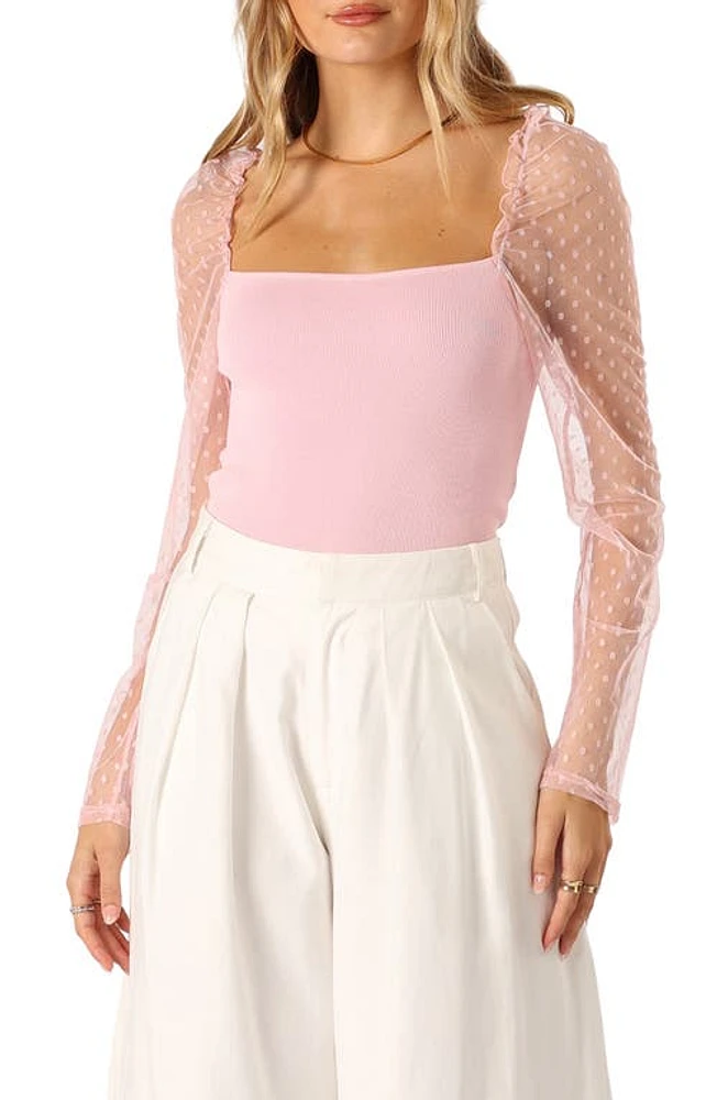 Petal & Pup Rigala Sheer Swiss Dot Sleeve Top at Nordstrom,