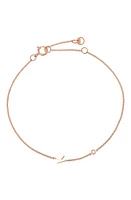 BYCHARI Initial & Diamond Bracelet in 14K Rose Gold-K at Nordstrom