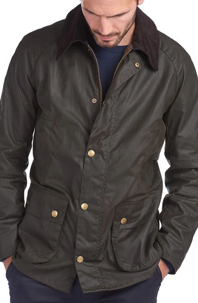 Barbour Ashby Waxed Cotton Jacket Olive at Nordstrom,