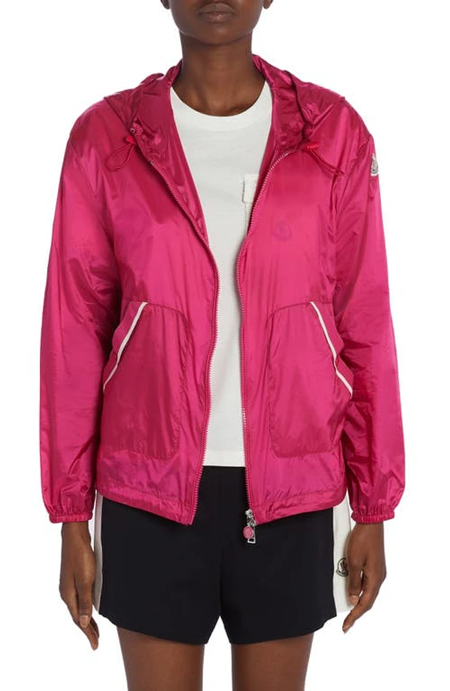 Moncler Filiria Hooded Nylon Track Jacket Carmine at Nordstrom,