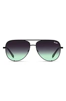 Quay Australia High Key Mini 51mm Aviator Sunglasses in Black/Black Fade Mint at Nordstrom