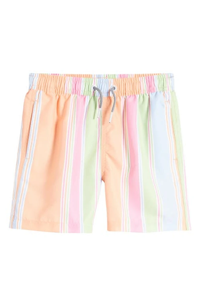 Boardies Kids' Citrus Stripe Swim Trunks Orange Multi at Nordstrom,