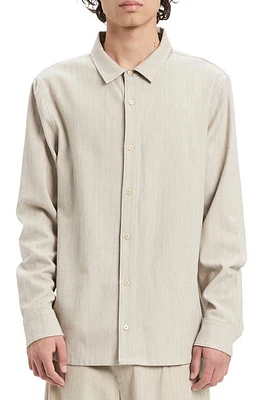 VAYDER Carmine Wool & Cotton Button-Up Shirt Birch Bark at Nordstrom,