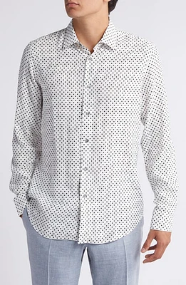 Paul Smith Regular Fit Dot Dress Shirt White at Nordstrom,