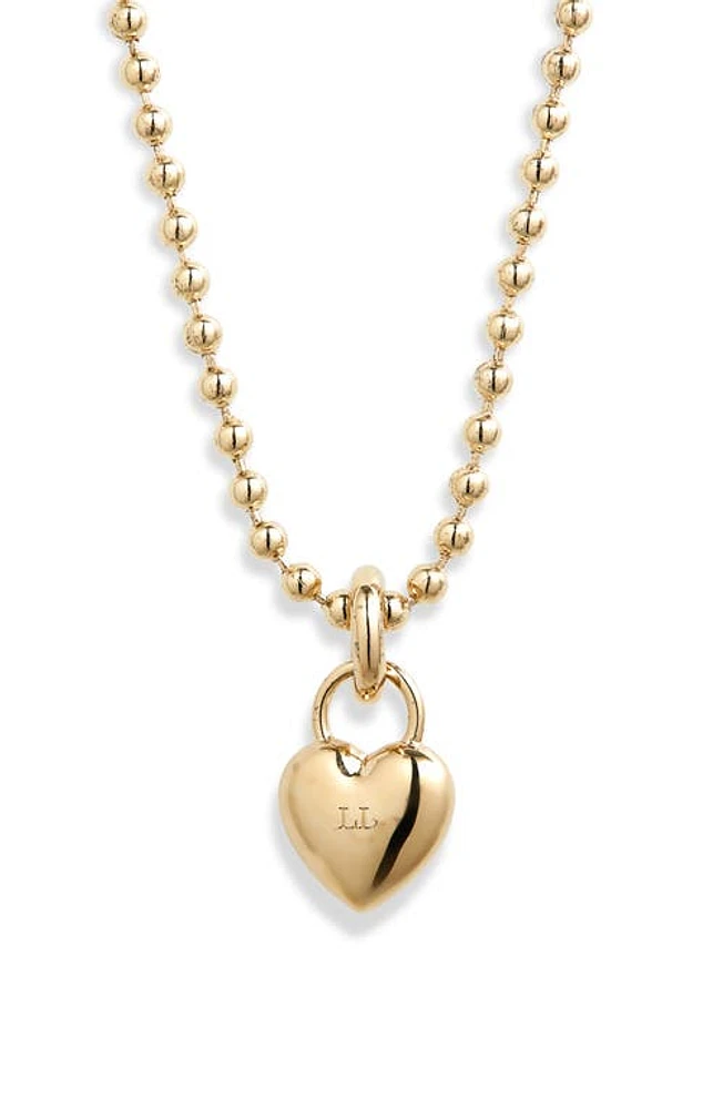 Laura Lombardi Mini Amorina Heart Pendant Necklace in Brass at Nordstrom