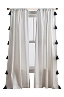 Peri Home Chunky Tassel Set of 2 Window Panels in White W/Black Tassel at Nordstrom, Size 50X84