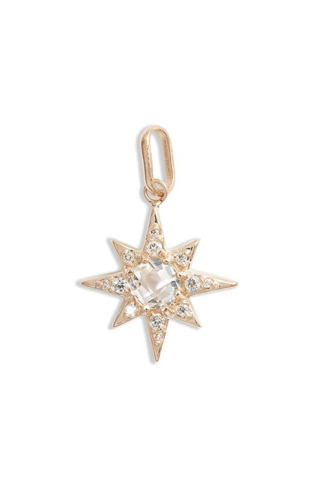 Anzie Starburst Diamond Pendant Charm in Gold/Clear Topaz at Nordstrom