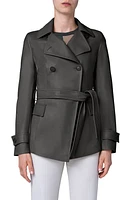 Akris Larissa Double Breasted Leather Jacket in 054 Moss at Nordstrom, Size 2