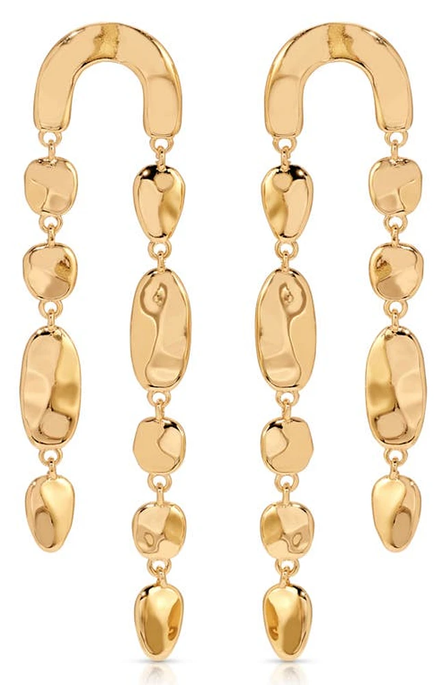 Ettika Cascading Hammered Link Drop Earrings in Gold at Nordstrom