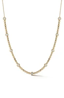 Dana Rebecca Designs Lulu Jack Diamond Bezel Frontal Necklace in Yellow Gold at Nordstrom, Size 18