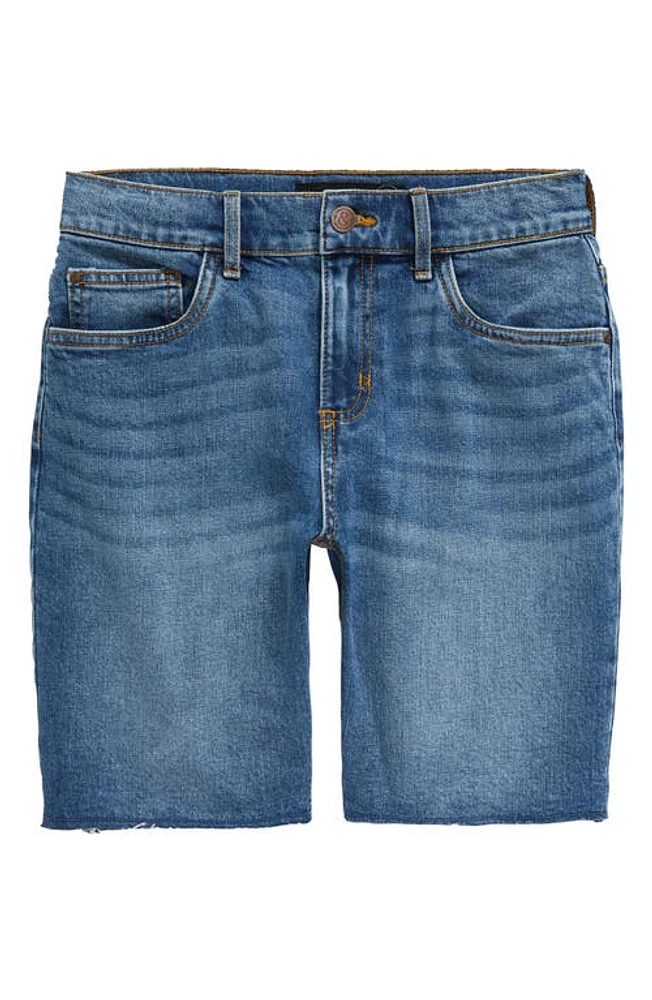 Treasure & Bond Kids' Raw Hem Relaxed Fit Denim Shorts Medium Wave Wash at Nordstrom,