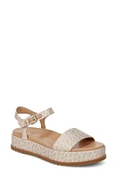 Naturalizer Zane Ankle Strap Platform Sandal Coastal Tan Fabric at Nordstrom,