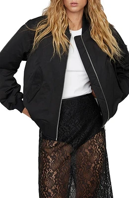 MANGO Oversize Bomber Jacket in Black at Nordstrom, Size X-Small