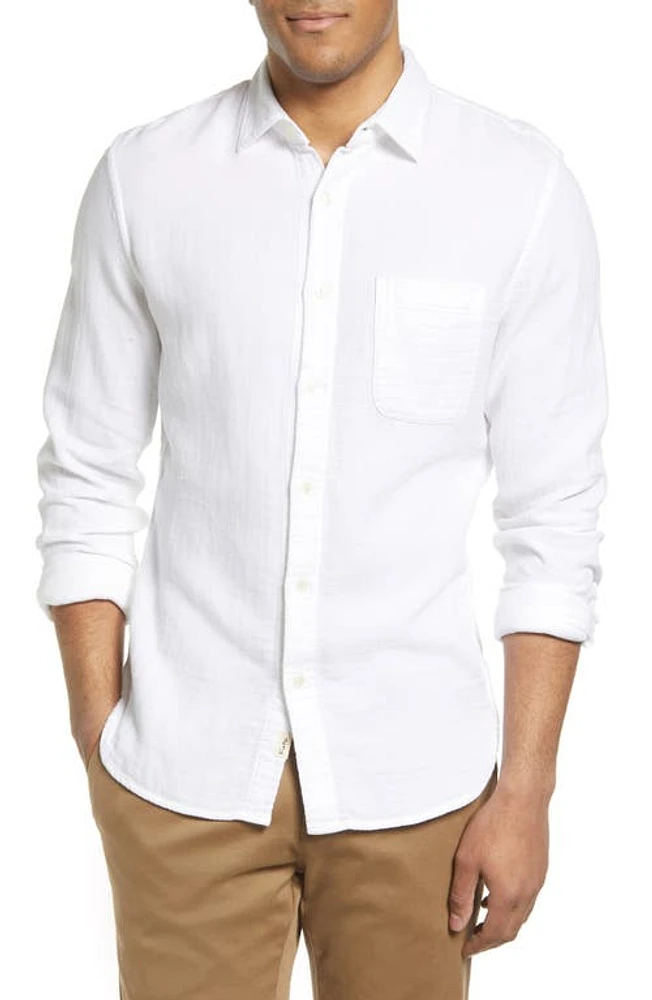 HIROSHI KATO The Ripper White Waffle Double Gauze Cotton Button-Up Shirt at Nordstrom,