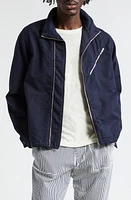 RANRA Kraka Zip Detail Cotton Jacket in Navy at Nordstrom, Size Small