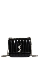 Saint Laurent Small Vicky Quilted Crossbody Bag in Noir at Nordstrom