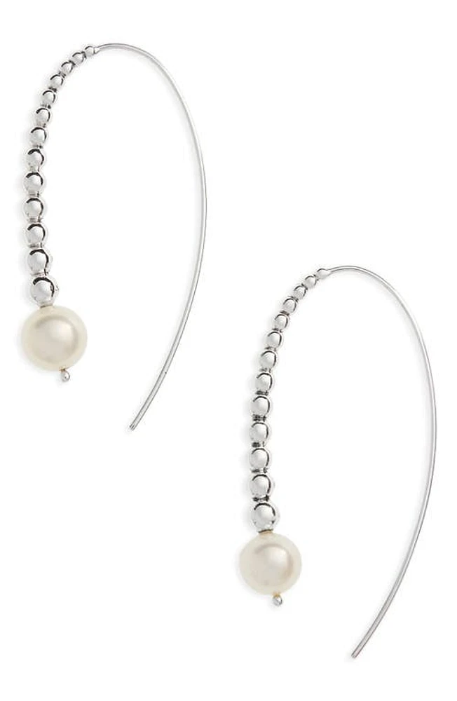 LAGOS Threader Pearl Earrings in Silver at Nordstrom