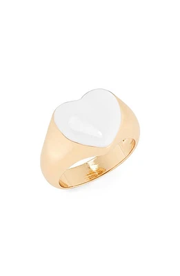 Panacea Enamel Heart Ring in White at Nordstrom