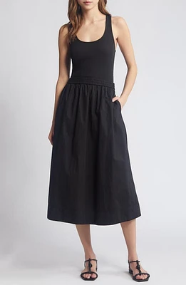 Nation LTD Sadelle Stretch Cotton Midi Dress at Nordstrom,