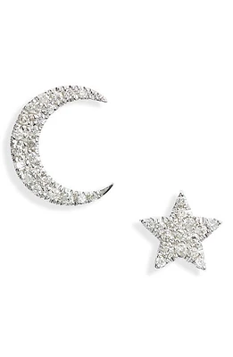 Meira T Mismatched Diamond Stud Earrings in White Gold at Nordstrom