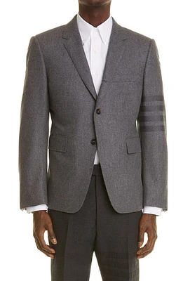 Thom Browne 4-Bar Wool & Cashmere Flannel Sport Coat Med Grey at