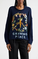 Story mfg. Twinsun Growing Peace Organic Cotton Sweater Indigo at Nordstrom,