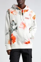 Alexander McQueen Obscured Floral Cotton French Terry Hoodie White - Red Black at Nordstrom,