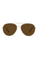 Oliver Peoples Airdale 58mm Polarized Pilot Sunglasses in Soft Gold/True Brown at Nordstrom