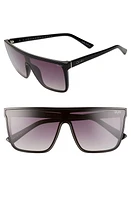 Quay Australia Night Fall 52mm Gradient Flat Top Sunglasses in Black/Smoke at Nordstrom