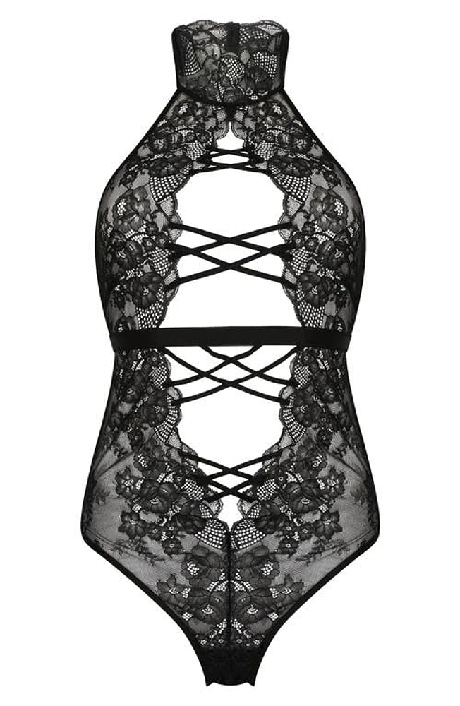 Hunkemöller Melissa Halter Neck Lace Teddy Caviar at Nordstrom,